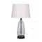 23" Clear & Black Slim Glass & Metal Table Lamp with Natural Fabric Shade by Ashland®